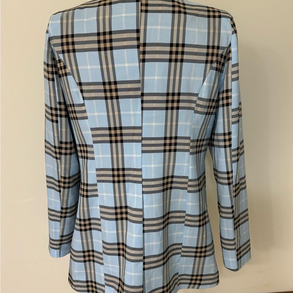 CONTESSA women’s size 6 (European size 42) blue plaid light coat - Picture 3 of 9